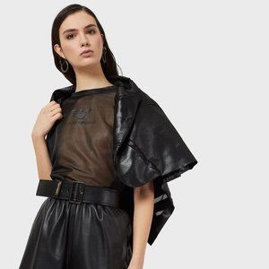 EMPORIO ARMANI  Organza top with logo
